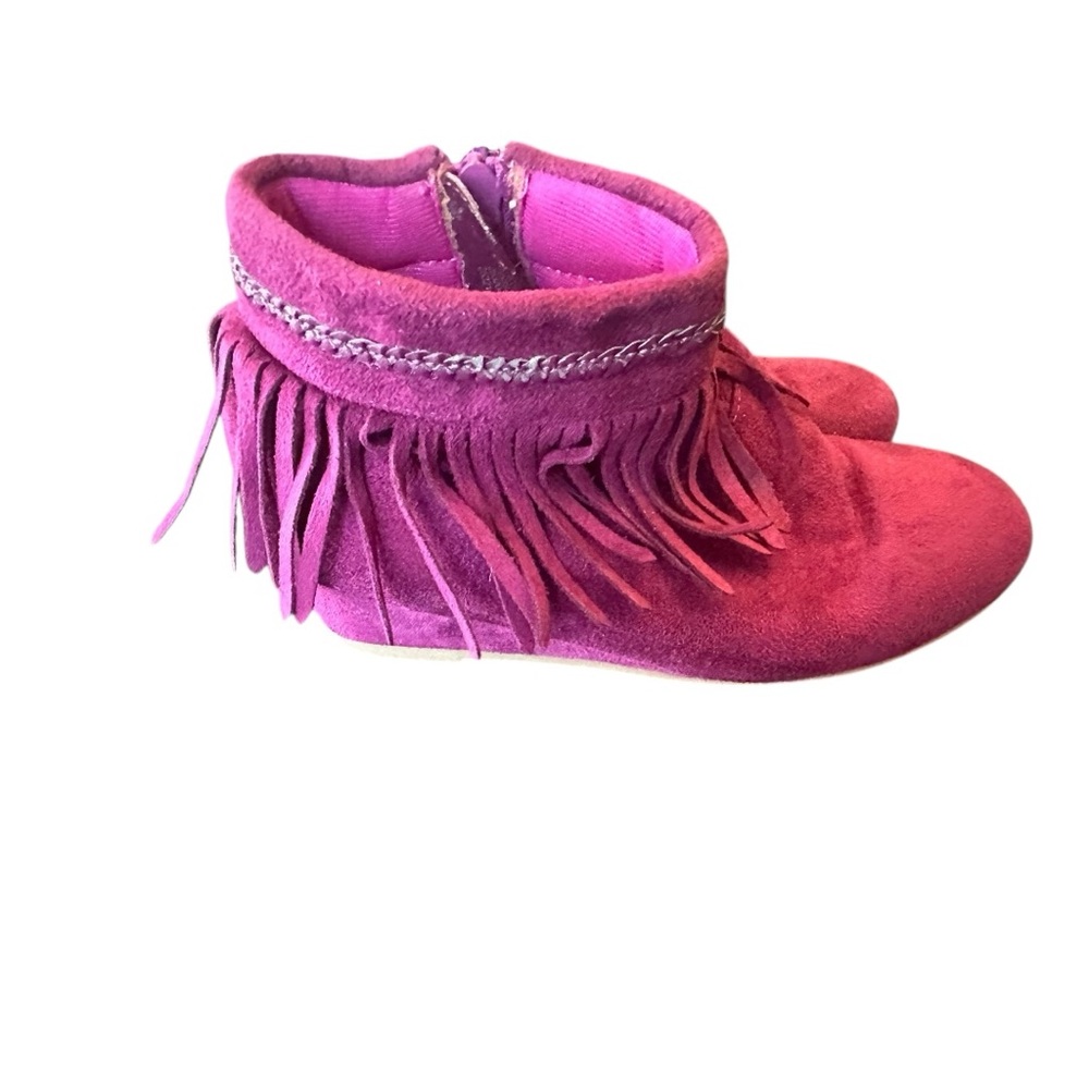 Girls Faux Suede Fringe Boots – Size 1 (Similar to Minnetonka Style)